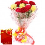Order Online Mix Carnations flower bouquet delivery in Gandhinagar at midnight