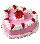Order Online Midnight 1Kg Heart Shape Strawberry Cake Big Delivery in Hooghly Sameday Lowcost
