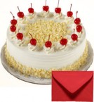 send Eggless Half Kg White-Forest Cake with Card delivery