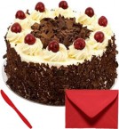send Eggless 1Kg Black Forets Cake With Card delivery