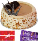 send Eggless Butterscotch Cake n Chocolate Starter delivery