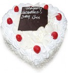 send Order1Kg Heart Shape White Forest Cake  Delivery