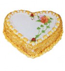 send 1Kg Eggless Heart Shape Butterscotch Cake  delivery