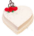 send 1Kg Eggless Heart Shape Vanilla Cake delivery