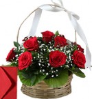 send Order15 Red Roses Basket Gifts Delivery