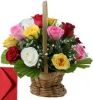 send 20 Mix Roses Basket delivery