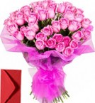 send 50 Pink Roses Bouquet delivery