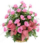 send 20 Pink Roses Basket delivery