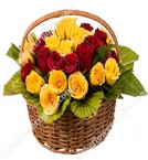 send 40 Red Yellow Basket Gift delivery