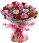 send Red n Pink Roses Bouquet  delivery