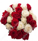 send 20 Red n White Roses Bouquet delivery