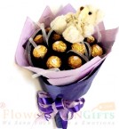 send teddy Ferrero Rocher Chocolate Bouquet delivery