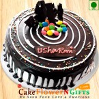 send Half Kg Choco Vanilla Eggless Cake delivery