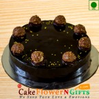send 1kg Ferrero Rochers Chocolate Eggless Cake delivery