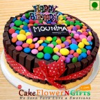 send 1kg Kit Kat Gems Chocolate Eggless Cake delivery