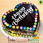 send Eggless Half Kg special cadbury games chocolate truffle cake heart shape delivery