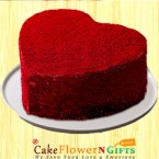 send 1kg Red Velvet Heart Shape Cake delivery