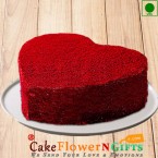 send Half kg Eggless Red Velvet Cake Heart Shape delivery