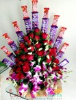 send Orchids Roses Chocolate Bouquet delivery