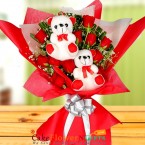 send Red Roses and Teddy Bouquet delivery