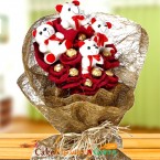 send Ferrero Rocher Chocolate Teddy Bouquet delivery