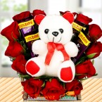 send teddy flower chocolate bouquet delivery