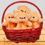 send A basket full of 4 Teddies delivery