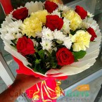 send roses n carnation bouquet delivery