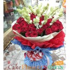 send rajanigandha n roses bouquet delivery