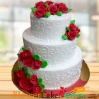 send 3 tier vanilla rose cake delivery