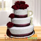 send supreme 3 tier designer vanilla rose cake delivery
