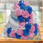 send 2 tier roses vanilla cake 3 kg delivery