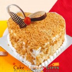 send half kg heart shape butterscotch cake delivery