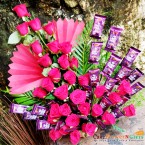 send 30 red roses 20 dairy milk chocolate bouquet delivery