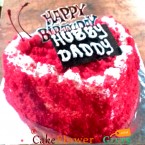 send 1 kg heart shape red velvet cake 3 delivery