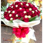 send 40 Red Roses with 32 Ferrero Rocher Bouquet delivery