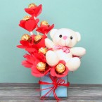 send ferrero rocher teddy in vase delivery