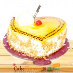 send half kg butterscotch cake heart shape delivery