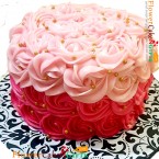 send 1kg eggless designer roses vanilla cake delivery