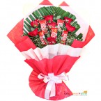 send 7 red roses 5 kitkat chocolate bouquet delivery