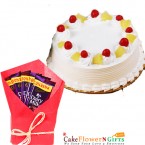 send 1Kg Pineapple Cake Cadbury Dairy Milk Chocolates Gifts delivery