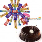 send half kg chocolate cake n chocolate delivery