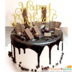 send half kg decorate kitkat choco chips cake delivery