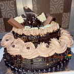 send 2kg 2 tier step kitkat chocolate cake round shape delivery