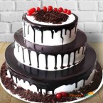 send 4kgs 3 tier chocolate kitkat gems cake delivery
