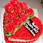 send 1kg eggless roses designer red velvet cake delivery