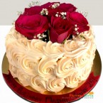 send 1 kg rose vanilla design cake 3 delivery