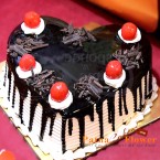 send 1kg eggless choco vanilla cake heart shape delivery
