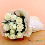 send 12 white roses bouquet delivery