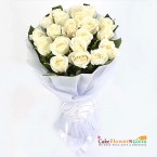 send 20 white roses bouquet delivery